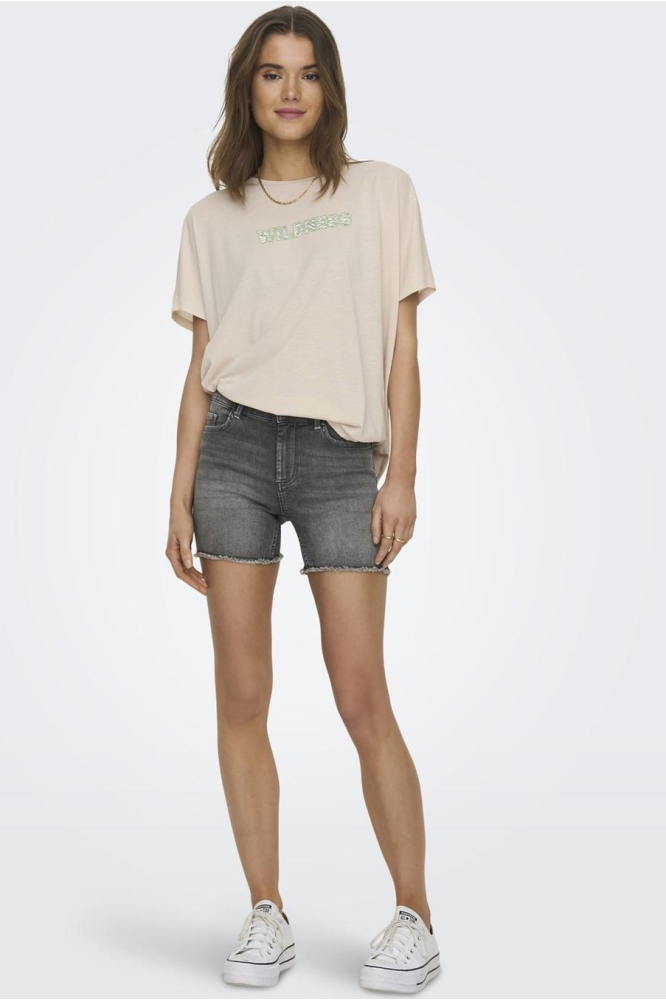 ONLBLUSH LIFE MID SK RAW SHORTS NO 15196303 MEDIUM GREY DENIM
